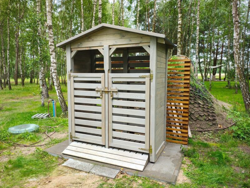 13. Zabudowa na kosz 1,8 x 0,9m z dachem prostym dwuspadowym na boki (boki - deskowanie pełne) - obrazek 3